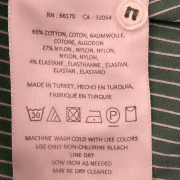 Anthropologie Maeve Front Tie Blouse Green Stripe Stretch Button Down Size 8 - Picture 7 of 7